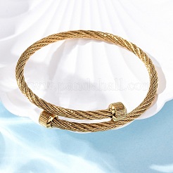 304 Stainless Steel Torque Bangles for Women&nbsp;BJEW-P310-15G