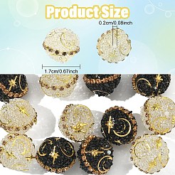 6Pcs Alloy Acrylic Beads&nbsp;OACR-YW0003-64A