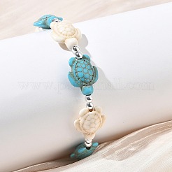 Adjustable Synthetic Turquoise & Non-magnetic Hematite Braided Bead Bracelets&nbsp;BJEW-JB13730-01