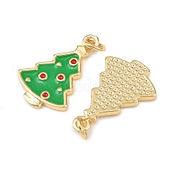 Christmas Brass Enamel Pendants&nbsp;KK-L255-17G-05