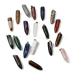 Natural Mixed Stone Pointed Pendants&nbsp;G-F820-12