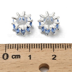 Brass Micro Pave Cubic Zirconia European Beads&nbsp;KK-B142-13B-03S