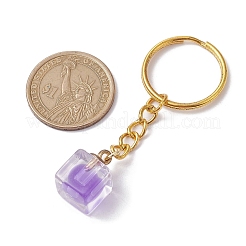 8 Pcs Cube Transparent Plastic Pendants Keychains&nbsp;KEYC-JKC00735