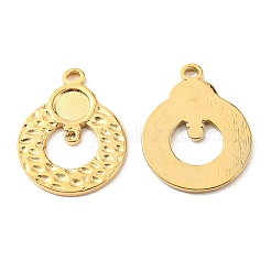 PVD Vacuum Plating 304 Stainless Steel Pendant Cabochon Settings&nbsp;STAS-F287-21G