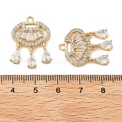 Brass Micro Pave Cubic Zirconia Pendants&nbsp;KK-B125-29G