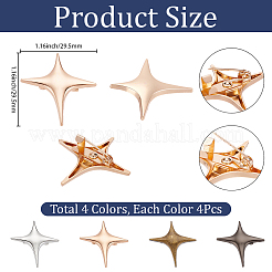 16Pcs 4 Styles Star Zinc Alloy Lapel Pins for Backpack Clothes&nbsp;JEWB-SP0001-18B