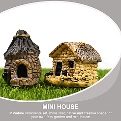 4Pcs 4 Colors Miniature Resin House Display Decorations&nbsp;DJEW-SP0001-17