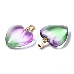Two Tone Spray Painted Glass Pendants&nbsp;X-GLAA-N035-016-C01
