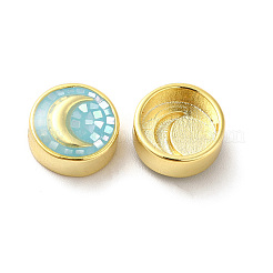 Rack Plating Brass Enamel Beads&nbsp;ENAM-D044-01G