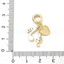 Brass Micro Pave Clear Cubic Zirconia European Dangle Charms&nbsp;KK-P345-50G
