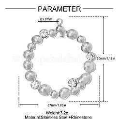 304 Stainless Steel with Crystal Rhinestone Pendants&nbsp;RB-OY001-23P