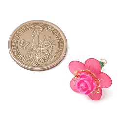Glass Seed Beaded Rose Flower Pendants&nbsp;PALLOY-MZ01231-01