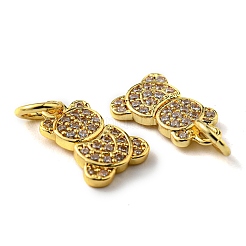Rack Plating Brass Micro Pave Cubic Zirconia Charms&nbsp;KK-D036-02G