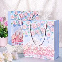 6Pcs Rectangle Paper FLower Gift Bags with Rope Handles&nbsp;ABAG-TA0001-29C