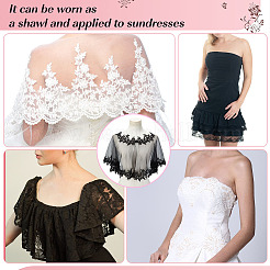 Detachable Polyester Bridal Lace Shawls&nbsp;AJEW-WH0696-058A