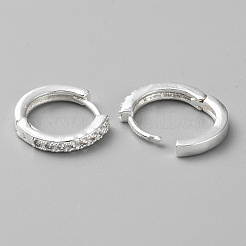 Brass Micro Pave Cubic Zirconia Hoop Earrings&nbsp;EJEW-WH0010-13B-S