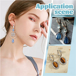 12Pcs 2 Colors Brass Hoop Earring Findings with Latch Back Closure&nbsp;KK-BBC0022-92