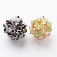 Hand Knitting Electroplate Glass Cluster Beads&nbsp;EGLA-E042-4mm-M5