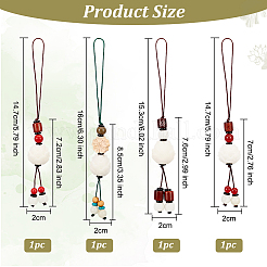 4Pcs 4 Style Lotus Mobile Straps&nbsp;AJEW-OC0004-11