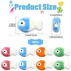 16Pcs 4 Colors Handmade Porcelain Ceramic Beads&nbsp;PORC-FS0001-65