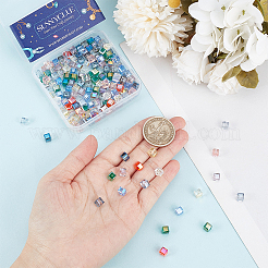 200Pcs Faceted Transparent Glass Beads&nbsp;GLAA-SC0001-94
