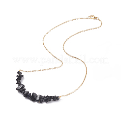 Natural Obsidian Chips Beaded Jewelry Set&nbsp;SJEW-JS01230-01