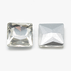 Pointed Back Glass Rhinestone Cabochons&nbsp;RGLA-T027-8x8mm-01
