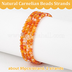 2 Strands Natural Carnelian Beads Strands&nbsp;G-OC0004-99
