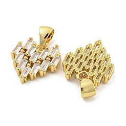 Brass Micro Pave Clear Cubic Zirconia Pendants&nbsp;ZIRC-P115-04G