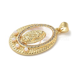 Brass Micro Pave Clear Cubic Zirconia Pendants&nbsp;LS-KK-U046-07G