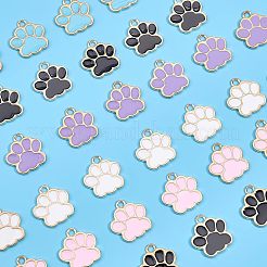 80Pcs 5 Colors Alloy Enamel Pendants&nbsp;ENAM-FH0001-35