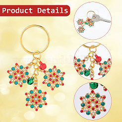 6Pcs 3 Style Alloy Rhinestone Keychain&nbsp;KEYC-SC00012