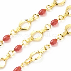 Rack Plating Brass Rhombus & Ring & Oval Link Chains&nbsp;CHC-F016-10G