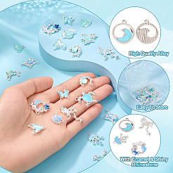 30Pcs Alloy Rhinestone & Enamel Pendants&nbsp;PALLOY-TA0002-54