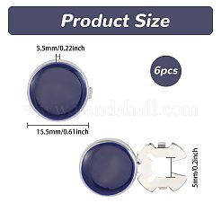 3 Pairs Brass Enamel Cufflinks&nbsp;BUTT-GL0001-09B
