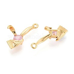 Brass Micro Pave Cubic Zirconia Pendants&nbsp;KK-N263-96B-G
