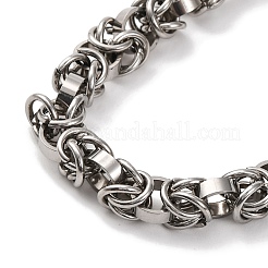 201 Stainless Steel Byzantine Chain Necklace&nbsp;NJEW-F222-19P