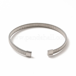 304 Stainless Steel Flat Snake Chains Shape Open Cuff Bangle for Women&nbsp;BJEW-C033-03