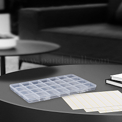 Rectangle Transparent Plastic Bead Containers with 28 Compartments&nbsp;CON-LP0001-18