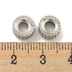 Brass Cubic Zirconia Spacer Beads&nbsp;KKB-L215-010P