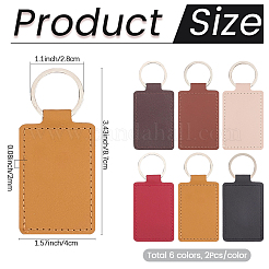 12Pcs 6 Colors PU Keychain&nbsp;KEYC-SC0001-89
