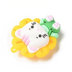 Opaque Resin Cat Big Pendants&nbsp;X-RESI-D065-E02