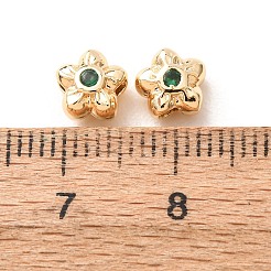 Brass Pave Cubic Zirconia Spacer Beads&nbsp;KK-F942-26G-01