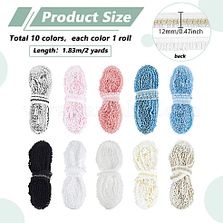 10 Colors Polyester Elastic Stretch Lace Trim&nbsp;OCOR-PH0008-01