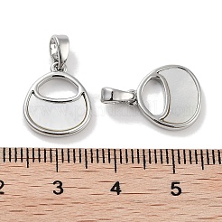 Brass Pave Natural Shell Bag Shape Charms&nbsp;KK-C051-17P