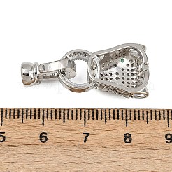 Brass Micro Pave Cubic Zirconia Fold Over Clasps&nbsp;ZIRC-L062-K01-P-1