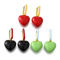 Heart Brass Hoop Earrings&nbsp;EJEW-D314-02G