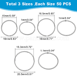 150Pcs 3 Styles 304 Stainless Steel Open Jump Rings&nbsp;STAS-DC0009-05