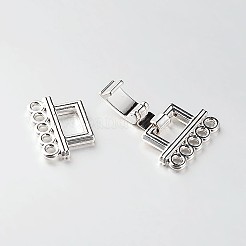5 Strands Alloy and Brass Fold Over Clasps&nbsp;PALLOY-N0112-02P