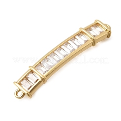 Brass Pave Clear Cubic Zirconia Links Connector Charms&nbsp;KK-K426-01G